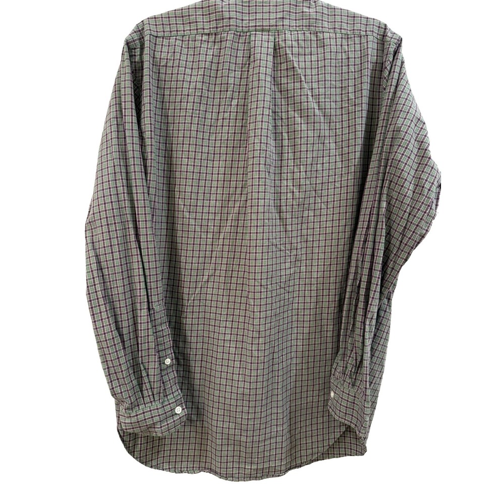 Ralph Lauren Classic Fit Burgundy Green Plaid Button Down Size Medium - Picture 6 of 6